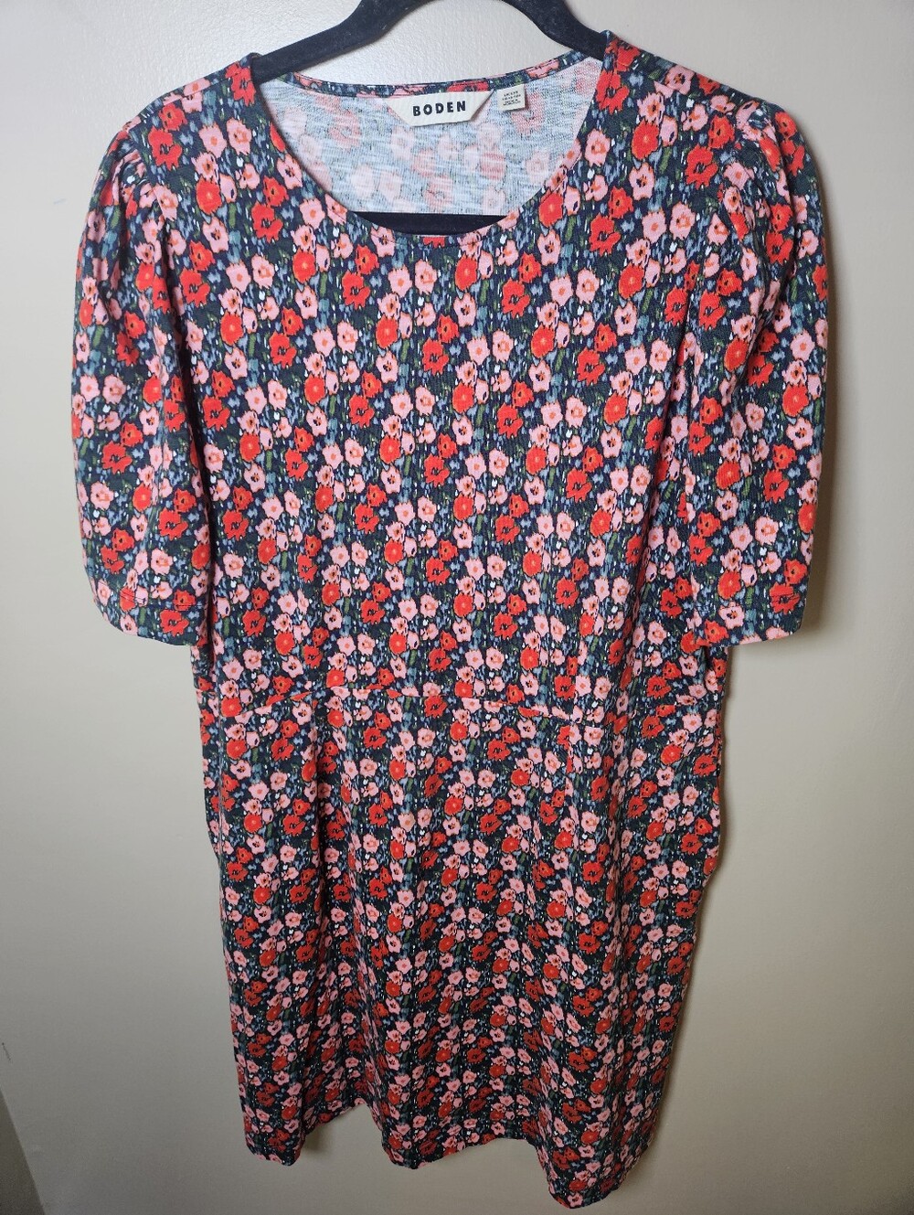 Boden Floral Sheath Cotton Midi Dress 16/18R XL Pockets Stretch Spring Summer - Picture 1 of 13